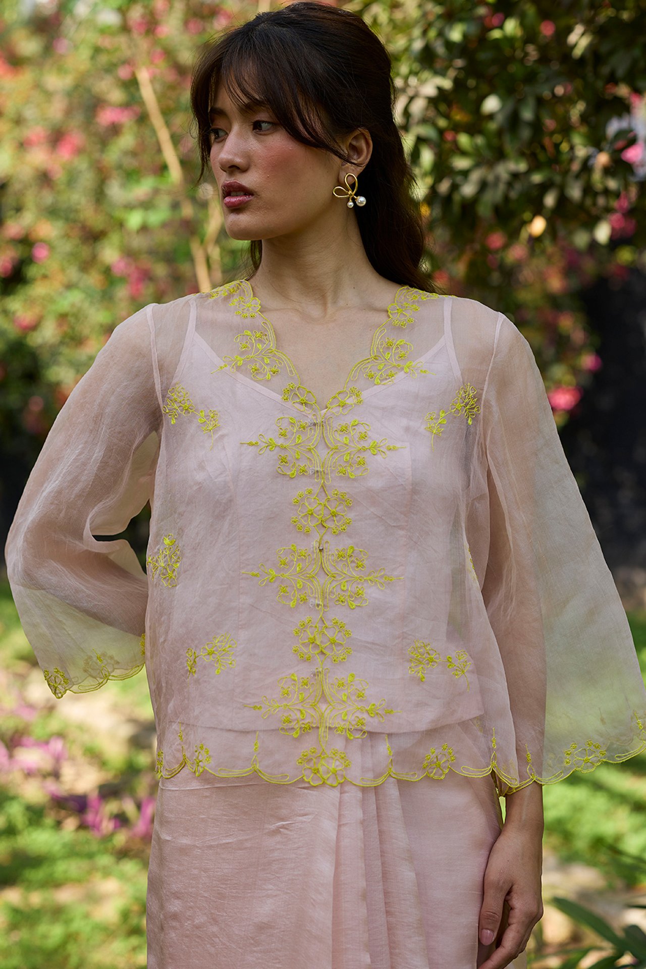 First Light Pink Embroidered Blouse 1 First Light Pink Embroidered Blouse