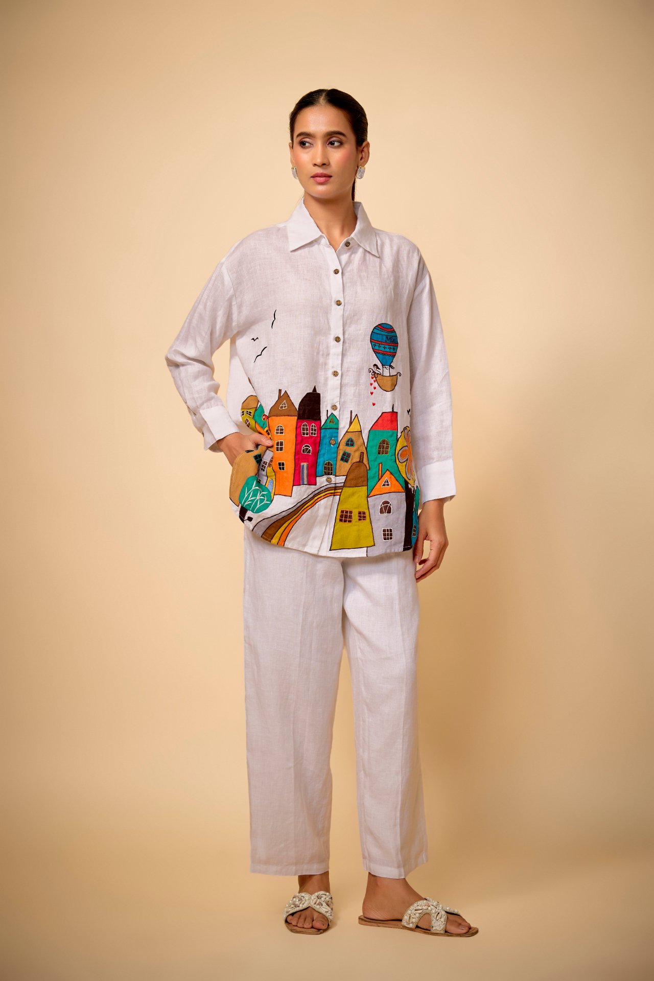 White Ambleside Embroidered Long Shirt