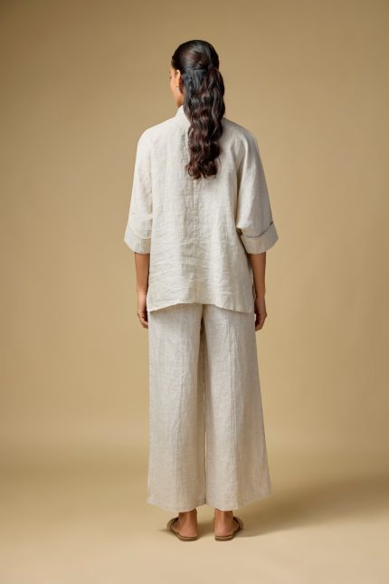 Beige Linen Doodle Shirt