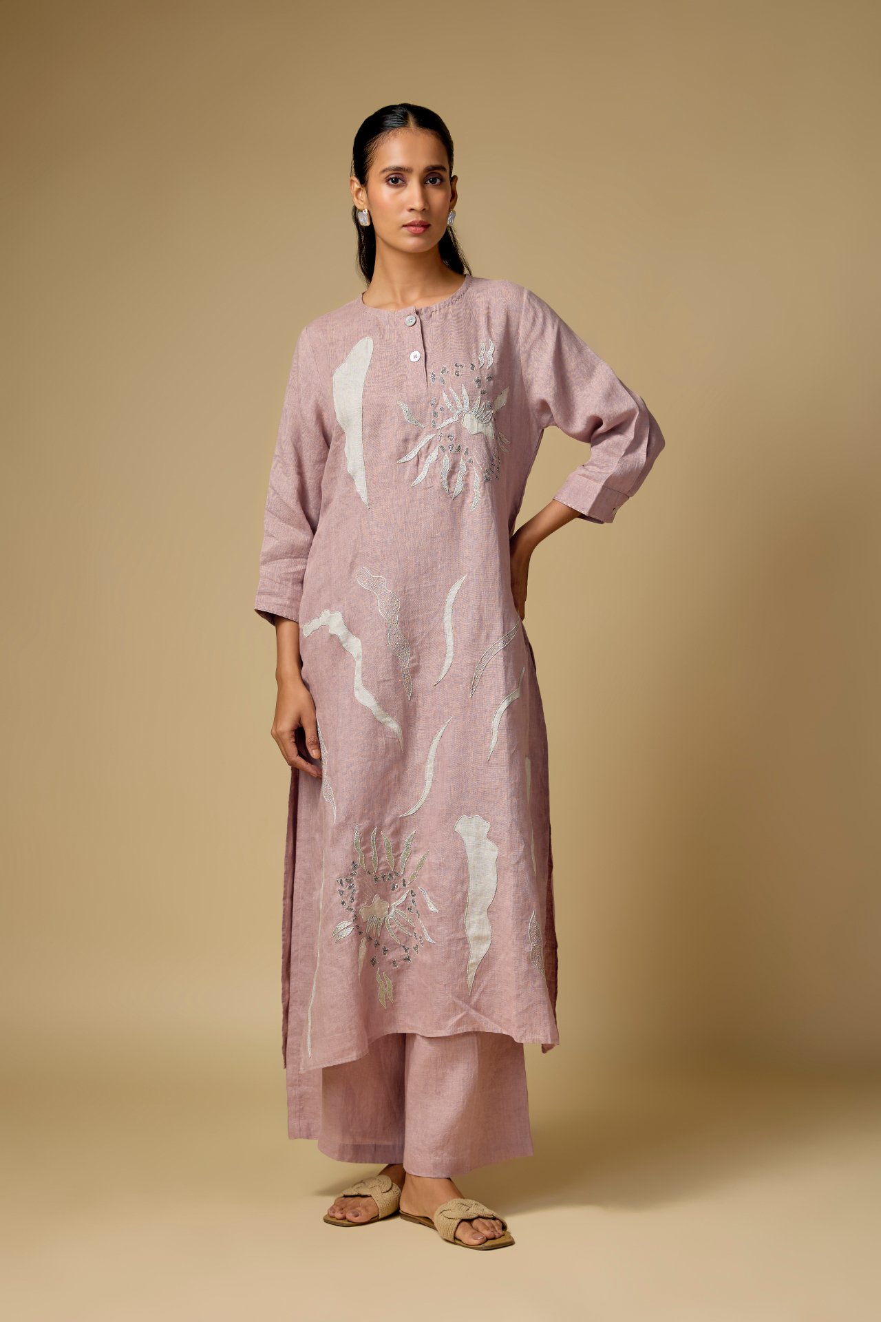 Pink Linen Tunic Set 1 Pink Linen Tunic Set