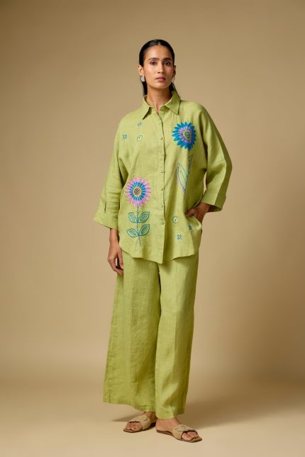Pista Green Flora Co-ord Set