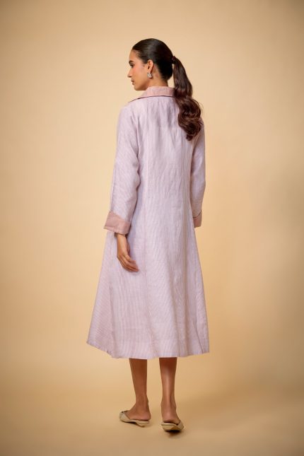 Pink Strip Linen Dress