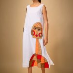 White Face Embroidered Dress