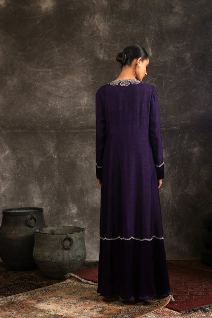 Purple Flared Jacket Set