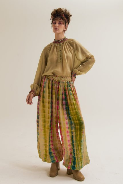OLIVE GREEN EILA SHIRT AND BAUHINI PANTS SET