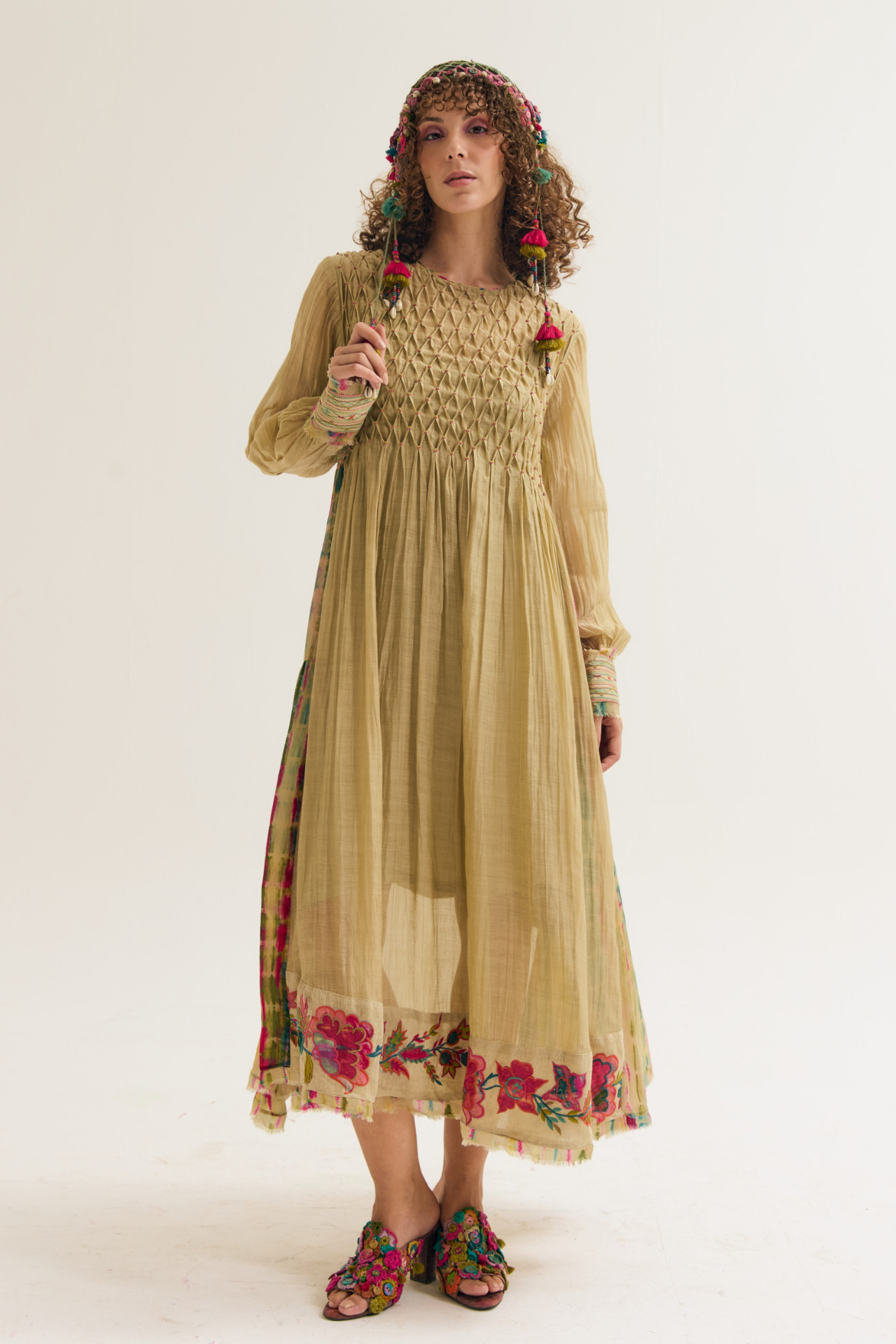 OLIVE GREEN DELLA EMBROIDERED DRESS 1 OLIVE GREEN DELLA EMBROIDERED DRESS