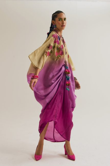 OLIVE GREEN CHERRY
 BLOSSOM
 KAFTAN