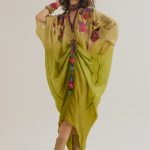 OLIVE  FLORAL PATCH WORK KAFTAN