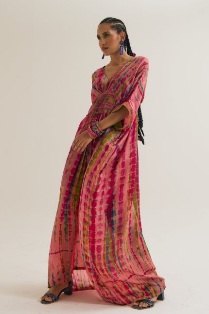 PEACH ASTER TIE DYE
 KAFTAN