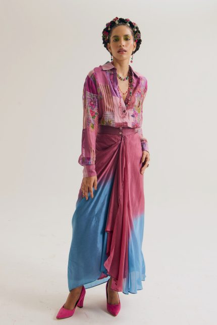 LAVENDER & BLUE  PAAKO SHIRT
 AND VINCA
 SKIRT SET