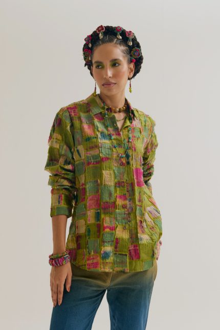 GREEN COSMOS
 PATCHWORK
 SHIRT