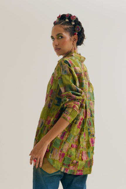 GREEN COSMOS
 PATCHWORK
 SHIRT