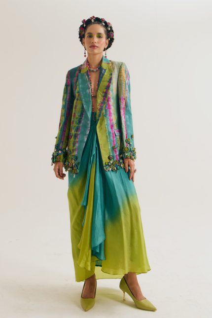 Turquoish Laburnum Tie Dye Blazer