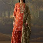 Orange Paisley inspired Garara Set