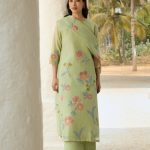 Lime Applique Kurta Set