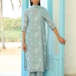 Sky Thread Embroidered Kurta Set