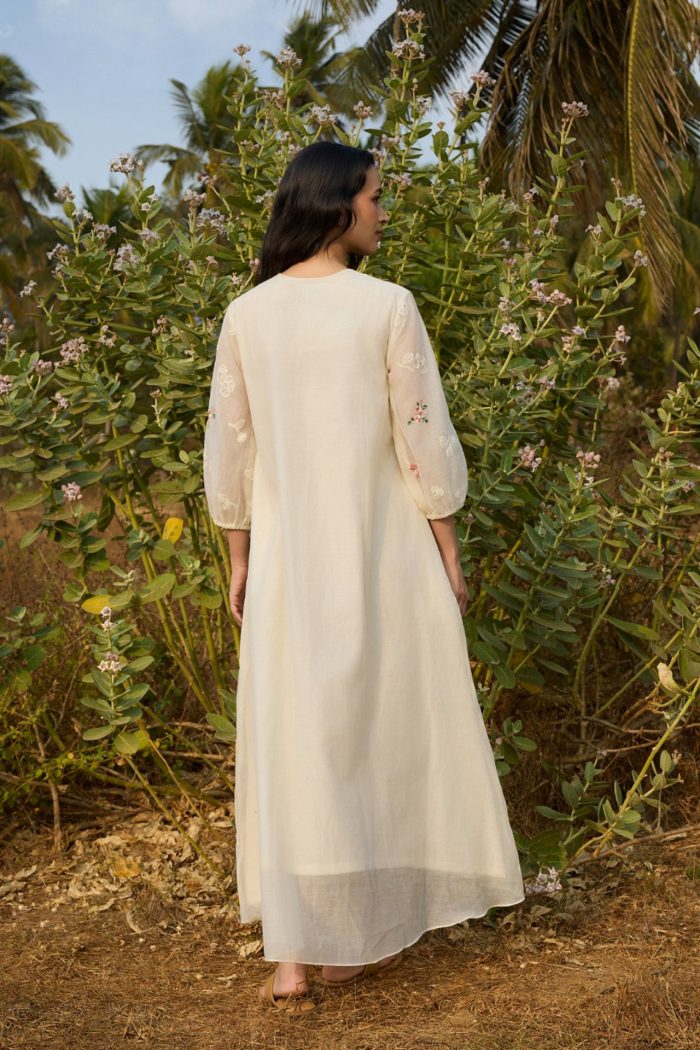 Ivory Thread Embroidered Dress