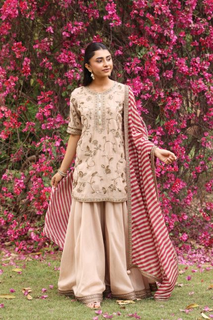 BEIGE ZAREEN SHARARA