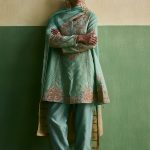 Sea Green Brocade Kurat Set