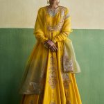 Yellow Booti kalidar Anarkali Set