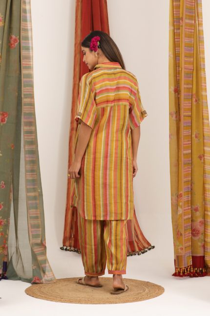 Mustard Yellow  Afgani Tunic Set