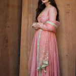 Pink Gota embroidered Anarkali Set