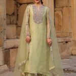 Green Heavy Neck Kurta Set