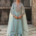 Light Blue Heavy Neck Kurta Set