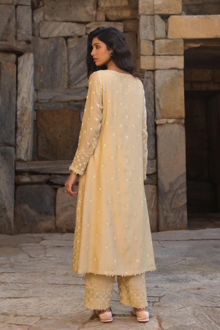 Beige Light Butti Kurta Set
