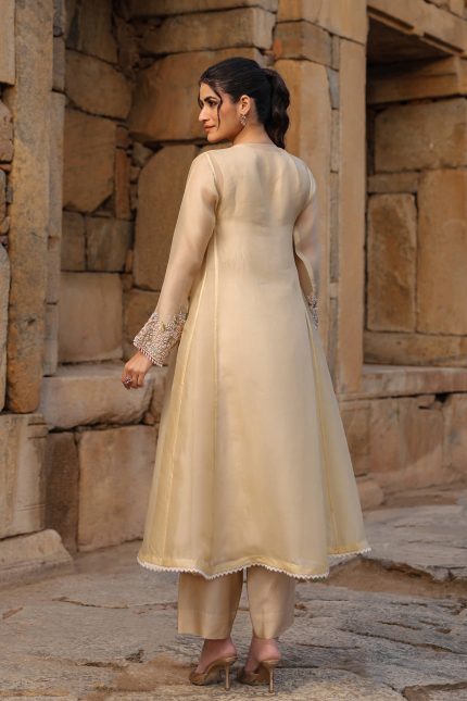Beige Pheran Kurta Set