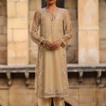 Beige Phool Patti Kurta Set