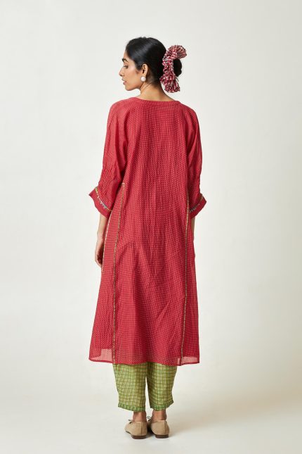Cherry Haze Embroidered Tunic Set