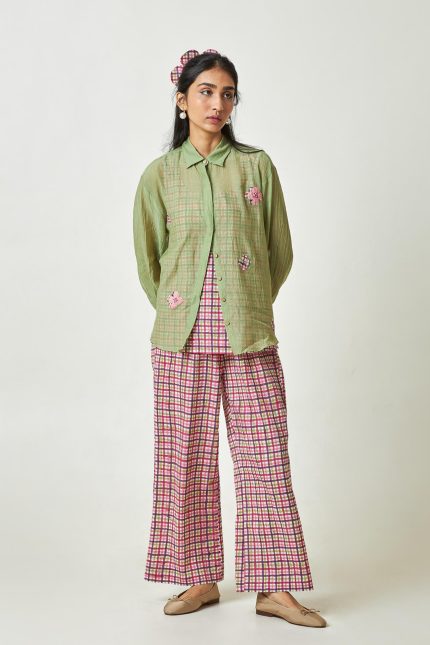 Pistachio Embroidered Shirt