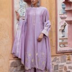 Lilacpolka Dot Kurta Set
