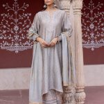 Grey Bandhani Block Printed Kurta Set