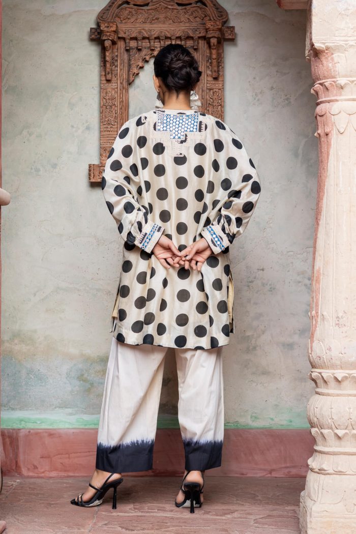 Beige Polka Dot Printed Co-ord Set
