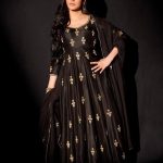 Black Floral Butti Anarkali Set