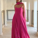Pink Butti Embroidered Anarkali Set