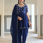 Royal Blue Butti Embroidered Suit Set