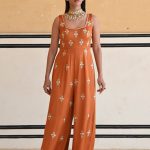 Copper Floral Butti Embroidered Jumpsuit