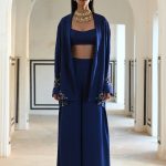 Royal Blue Embroidered Pallazo Set