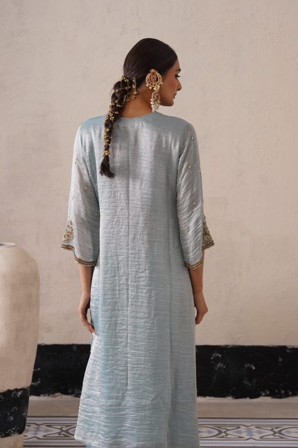 Powder Blue Straight Kurta Set