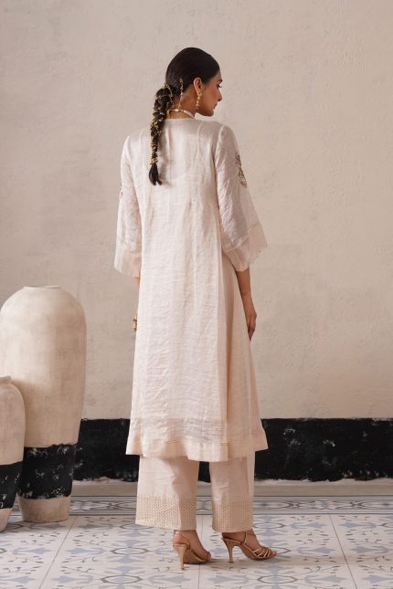 Ivory Gathered Kurta Set