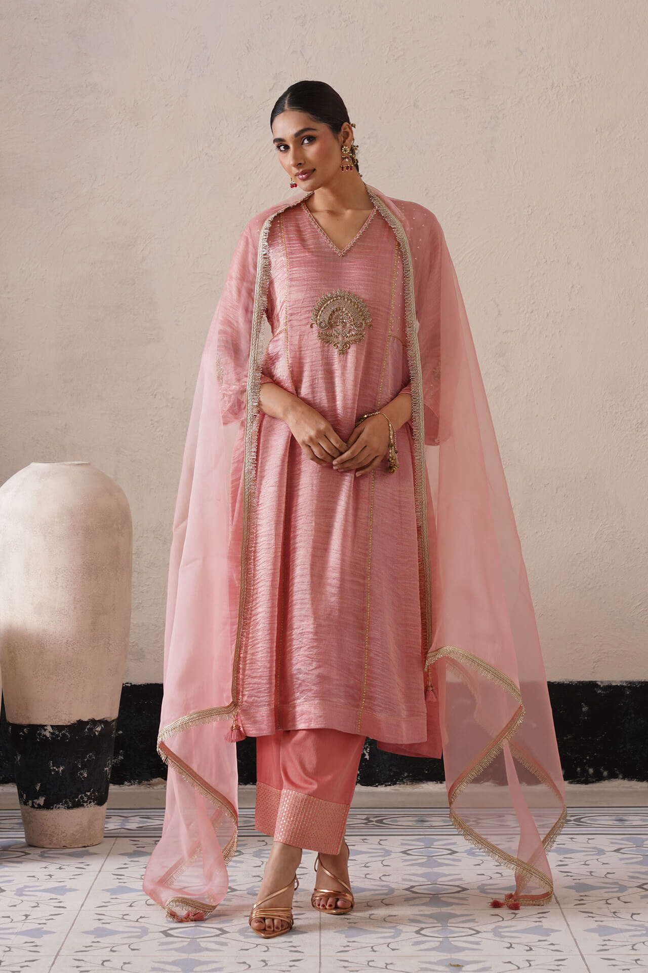 Rose Pink A-Line Kurta Set 1 Rose Pink A-Line Kurta Set