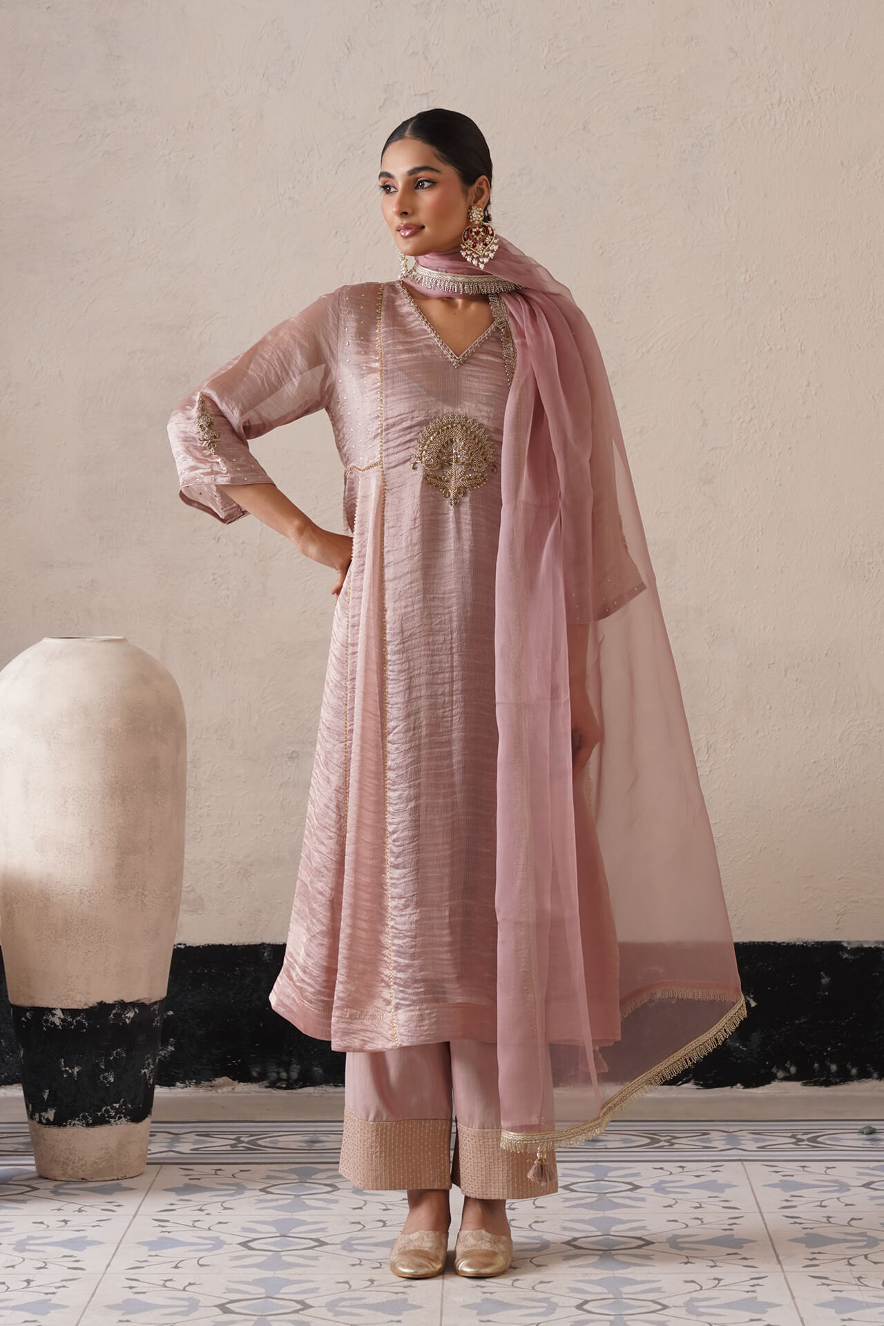 Muave A-Line Kurta Set 1 Muave A-Line Kurta Set