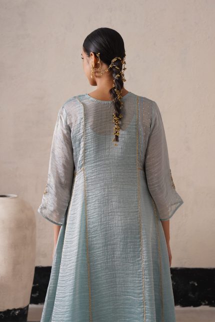 Powder Blue A-Line Kurta Set