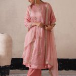 Rose Pink Curve Panel Kurta Set