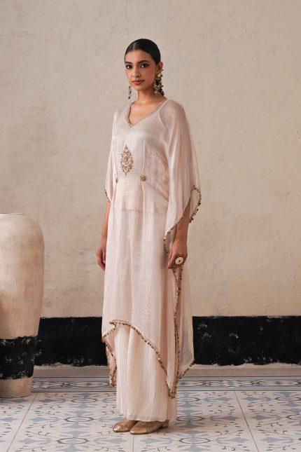 Ivory Long Kaftan Set