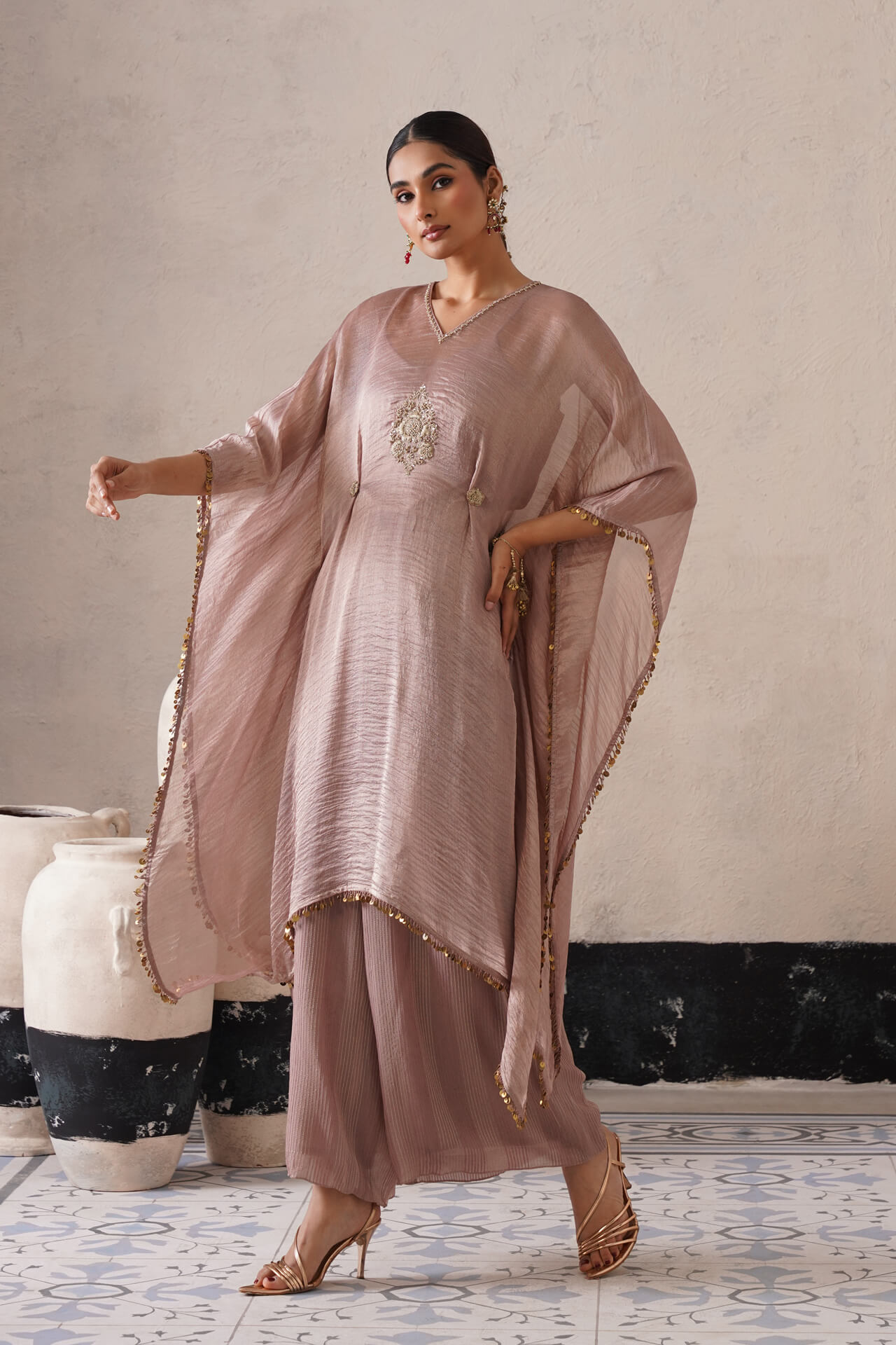 Muave Long Kaftan Set 1 Muave Long Kaftan Set