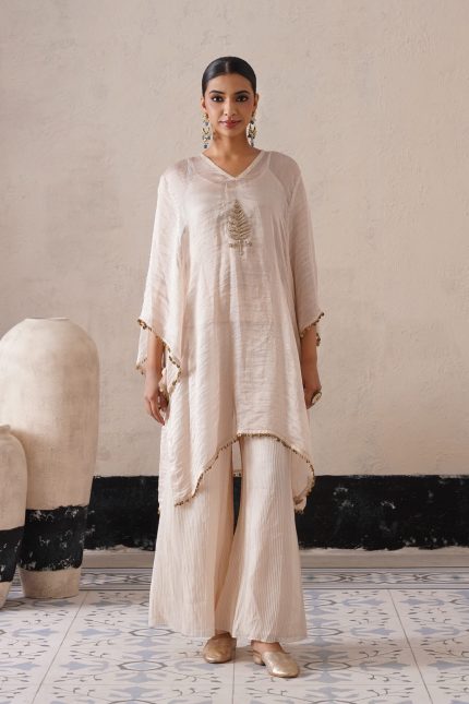 Ivory Long Kaftan Set